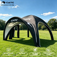 Tente araignée hermétique avec logo personnalisé CATC |   Imperméable et résistant aux intempéries |   Dôme noir mat sans air continu |   Archéterie latérale en TPU