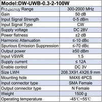 Module RF UWB SSPA 100W, amplificateur de puissance à large bande, amplificateur à semi-conducteurs pour systèmes de contremesures RF