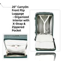 Valise cabine rigide 20 pouces avec compartiment avant pour ordinateur portable, roulettes pivotantes, serrure TSA, idéale pour les voyages d'affaires