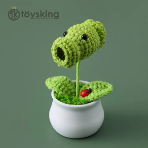 Recuerdos de juegos infantiles plantas de flores hechas a mano guerra pequeña serie Zombie decoración de escritorio de estudiante en maceta - Product Image 2
