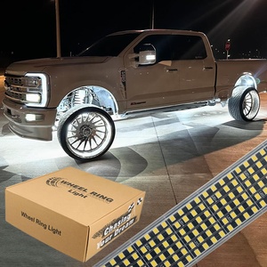 Tira de Luz <span class=keywords><strong>LED</strong></span> Personalizada para Llantas de Coche, RGB RGBW Blanco Puro, Fila Única, 5, 10, 12 Filas, 15.5, 17 Pulgadas, Kit de Anillo de Luz <span class=keywords><strong>LED</strong></span> para Llantas de Camión - Product Image 1