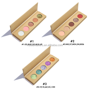 Paleta de sombras de ojos con purpurina DIY de 5 Formas personalizable, maquillaje de ojos metálico mate holográfico de alta pigmentación, Etiqueta Privada - Product Image 2