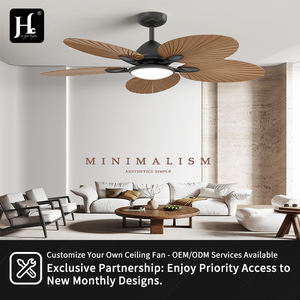 Ventilateur de plafond avec lumière, ventilateur de plafond simple rétro en forme de feuille de bananier pour salon, luminaire de plafond avec ventilateur électrique, lustre - Product Image 6