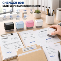 Tampon nominatif personnalisé OEM, sceau auto-encreur 38x14mm pour signature, idéal pour contrats, factures, dossiers financiers, étiquettes et emballages