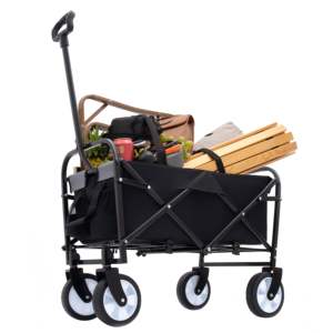 DB Collapsible Foldable Wagon <b>Cart</b> with Strapping System for Beach Utility & Grocery Camping <b>Shopping</b> Usage - Product Image 6