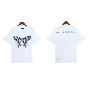 เสื้อยืดผู้ชายทรงโอเวอร์ไซส์ ผ้าถัก 100% คอตตอน แขนสั้น คอกลม สีขาวดำ พิมพ์ลายตัวอักษร กันยับ สไตล์ลำลอง สตรีทแวร์ - Product Image 6