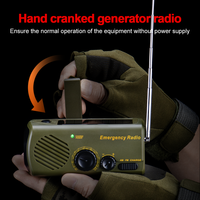 Torche solaire FM avec générateur à manivelle, 5 lampes LED, alarme sonore rechargeable, dispositif d'éclairage d'urgence portable pour la randonnée