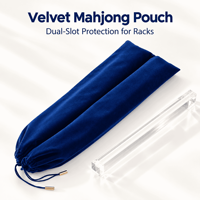 Sac de rangement en velours doux pour pions de Mahjong, organisateur à cordon en flanelle pour 4 pièces, plusieurs couleurs, accessoires de table