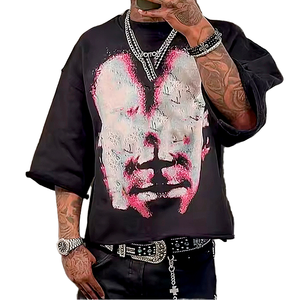 เสื้อยืดผู้ชายผ้าฝ้ายเฟรนช์เทอร์รี่เนื้อหนัก 220 GSM แบบโอเวอร์ไซส์ 100% ผ้าฝ้าย - Product Image 1