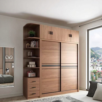 Grande Armoire-Penderie en Bois pour Chambre à Coucher avec Tiroirs et Rangement