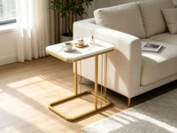 Table d'appoint en bois moderne extensible de petite taille, sélectionnée soigneusement, pour la maison, le balcon, le canapé, le chevet ou comme table basse