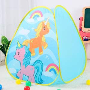 MATERIAL DE PRIMERA CALIDAD Y SEGURO Casa de juegos plegable para interiores y exteriores con diseño de unicornio para niños - Product Image 3