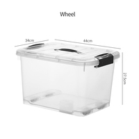 Boîtes de rangement transparentes et bacs pour articles ménagers Organisateur Boîte de rangement en plastique transparent avec roues 30L
