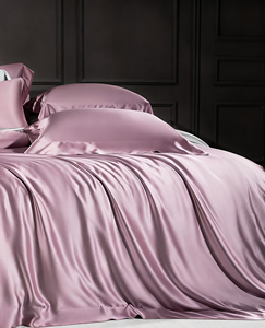 Khách sạn sang trọng Lilac bộ đồ giường lụa 4 mảnh đặt 100% lụa bền và chống mài mòn, hỗ trợ dịch vụ tùy biến Logo - Product Image 5