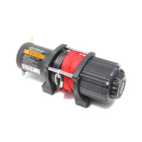 Treuil électrique 12V mini ATV certifié CE, capacité 4500 lbs, en alliage d'aluminium, hauteur de levage max. 1,6 m, rouleau de guidage à 4 voies, câble synthétique