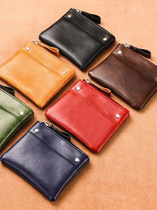 IMooo Design Factory Prijs Kort Portemonneetje Zacht Dun Effen Kleur PU Leder Handgemaakt Multifunctioneel Munt Portemonneetje Mini Promotioneel - Product Image 1