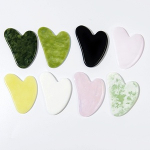 Herramienta Facial de Piedra Gua Sha de Cuarzo Rosa, Piedra Bian y Jade Real con Logotipo Personalizado para Masaje Corporal - Product Image 2