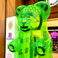 Ours en peluche gonflable transparent en PVC personnalisé géant et adorable pour la décoration
