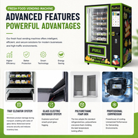 21,5 inch touchscreen kassa-loze betaalautomaat slimme salade-automaat verse fruitpot yoghurt dessert automaat selfservice kiosk