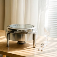 6L Alkoholbetriebenes Chafing Dish Set, Edelstahl Buffet-Speisenwärmer für Restaurant & Hotel, Professioneller Catering-Bedarf