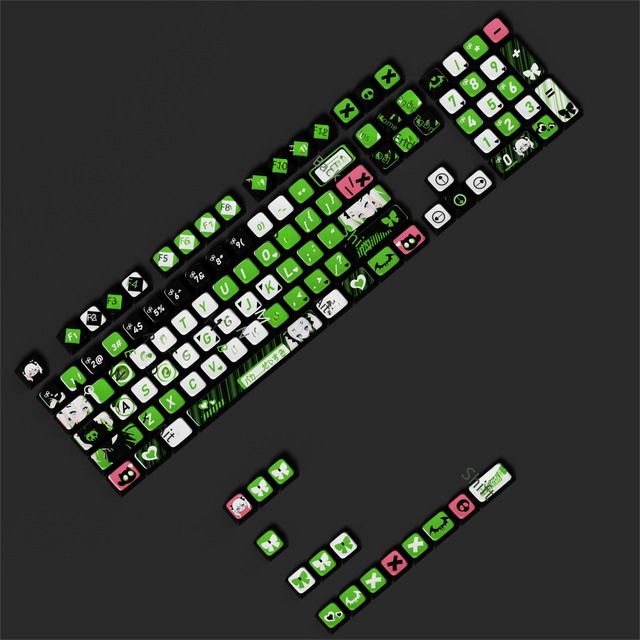 2D Demon Theme Heat Transfer PBT Material Original Height Complete Set Universal Mechanical Keyboard Keycaps English Language