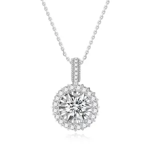 قلادة الماس النباتي Hailer Jewelry للنساء عيار 18 قيراط ذهب أبيض موديل 1ct