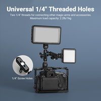Bras magique avec double rotule et vis 1/4 pouce, support de caméra en aluminium, rotation 360° °   Support de moniteur de terrain à bras articulé rotatif