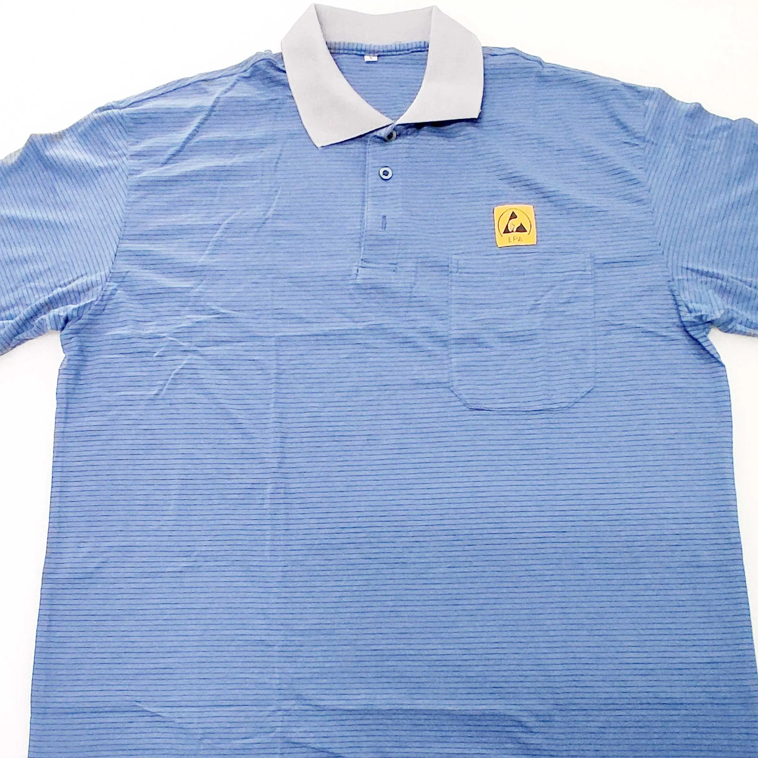 LN-1560106-Blue Esd Polo T-Shirt Esd Kleding Veiligheid Werkkleding Katoen Heren Unisex Geleidende Antistatische Werken