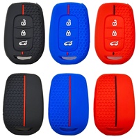 Housse de clé de voiture en silicone à 3 boutons, surface texturée, compatible avec Clio 4 5 Zoe Koleos Dacia Duster Sandero Jogger Logan Keybox Key