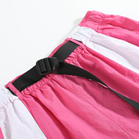 Personnalisé Vente en gros Hommes Nylon Ripstop Patchwork Séchage rapide Formation Décontracté Plus La Taille Baggy Running Coupe-Vent Court Avec Ceinture