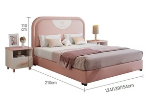 <span class=keywords><strong>Cama</strong></span> Infantil de Cuero Sintético de Primera Calidad con Cabecera Tapizada con Temática de Princesa y Príncipe, Tamaños Individual, Matrimonial y Queen - Product Image 5