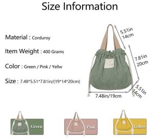 Échantillon Gratuit : Sacs Cosmétiques à Cordon, Sac Fourre-Tout Style Japonais, Trousse de Maquillage Mignonne en Velours Côtelé, Sac de Rangement Portable pour Voyage - Product Image 4
