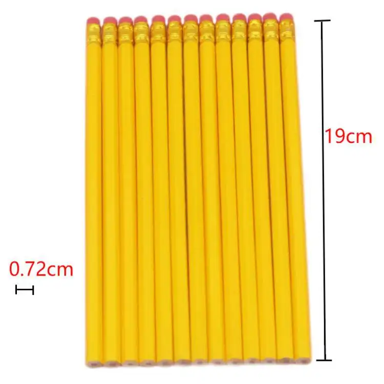 קידום מותאם אישית לוגו מודפס עיפרון צהוב עיפרון עץ עם מחק