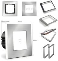 Panel dekorasi rumah pintar Anodized semua aluminium kustom dengan bingkai saklar kaca sentuh LED mesin CNC untuk penutup dinding Hotel