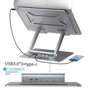 लैपटॉप डॉकिंग स्टेशन मेटल स्विवेल यूएसबी हब स्वाइप फोल्डिंग कूलिंग टाइप-सी डॉकिंग स्टेशन कंप्यूटर - Product Image 3