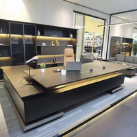 Bureaux modernes pour bureaux, grand bureau de patron, table de direction en bois, design en mélamine, bureau et armoire de patron
