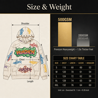 Sweat à capuche épais 480 GSM pour homme, personnalisé avec impression graffiti en relief, patchwork et effet vieilli, style streetwear, fabricant de marque