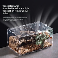 Boîte de terrarium en acrylique assemblée, solide, haute transparence, écologique, pour l'élevage de reptiles, araignées, grenouilles cornées et serpents