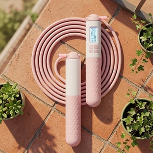 Corde à sauter intelligente à LED, corde à sauter en fil d'acier réglable, compteur numérique, équipement d'entraînement physique, logo personnalisé OEM - Product Image 1