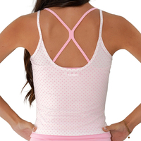 Nouveau débardeur de sport pour femme à col carré, double couche, à pois, respirant, dos croisé, pour la course et le yoga, fabrication OEM ODM