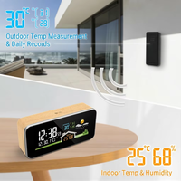 Thermomètre extérieur pour usage domestique, station météo sans fil en plastique, écran LCD, prévisions météorologiques, réveil, design moderne