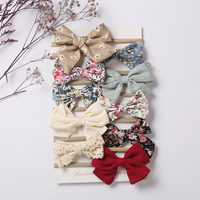 Bandeaux en Nylon avec imprimé floral pour bébés filles, accessoires de couvre-chef, en tissu, élastique, à nœud papillon, nouveau, lot de 10 pièces,