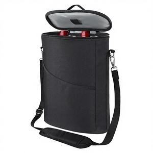 <span class=keywords><strong>Sac</strong></span> <span class=keywords><strong>isotherme</strong></span> portable anti-fuite pour 2 bouteilles de vin, idéal pour la dégustation, les fêtes et comme cadeau de Noël, avec bandoulière réglable - Product Image 1