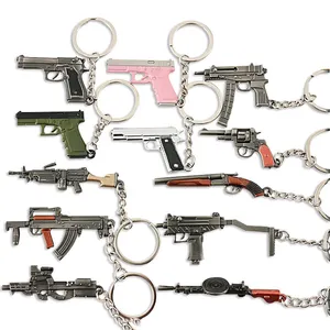 定制迷你金属设计师游戏Cf Ak47钥匙扣3d武器枪模型钥匙扣支架汽车包枪钥匙圈吊坠