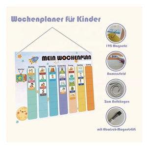 Planificateur <span class=keywords><strong>hebdomadaire</strong></span> pour enfants-Tableau magnétique Montessori au design mignon comprenant 192 aimants et jeux éducatifs à partir de 3 ans - Product Image 2