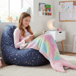 Manta de cola de sirena de piel sintética afelpada, suave y cálida, con diseño de tie-dye pastel, colorida y adorable, para niñas y adolescentes, tipo saco de dormir. - Product Image 1