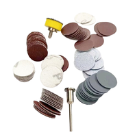 1 "2" 3 "pouces 30 50 60 100 120 200 pièces ensemble de disques de papier abrasif rond avec mandrin crochet et boucle tampon de fibre Kit d'outils abrasifs