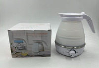 Bouilloire électrique portable pliable en PP de qualité alimentaire avec contrôle de température par bouton, idéale pour faire bouillir l'eau - Meilleure vente