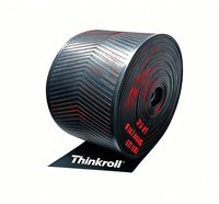 Banda Transportadora de Goma Thinkroll de 500 mm/600 mm/750 mm/1400 mm/1500 mm de Ancho, 60/36 Pulgadas, Negra/Verde, Resistente al Fuego y al Calor, con Rodillos
