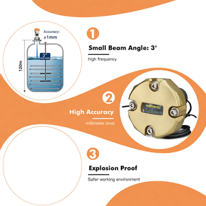 Transmetteur de niveau radar haute précision 80G 4-20mA avec IP68 pour le stockage de liquides/solides - Product Image 2